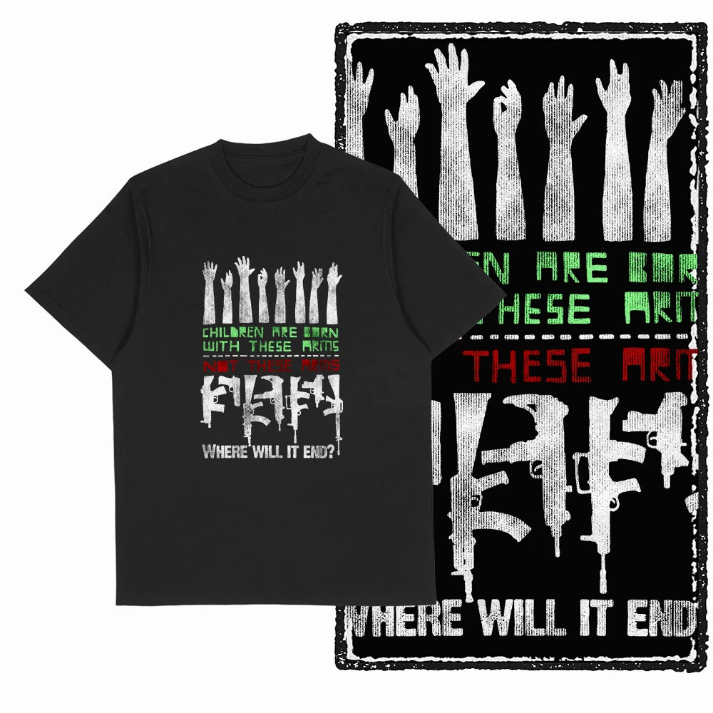 COOLMIND X0009 Anti-War Graphic Cotton Tee