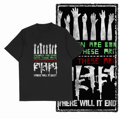 COOLMIND X0009 Anti-War Graphic Cotton Tee