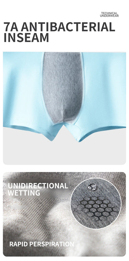 MiiOW Men's Antibacterial Cotton Underwear - 3Pcs Boxer Shorts