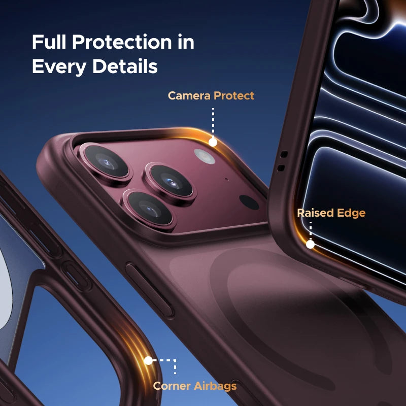 UGREEN Claret Magnetic Case for iPhone 18 17 Pro Max Case Shockproof Cover for iPhone 17 Pro Max 18pro Macsafe TPU Cases 2026