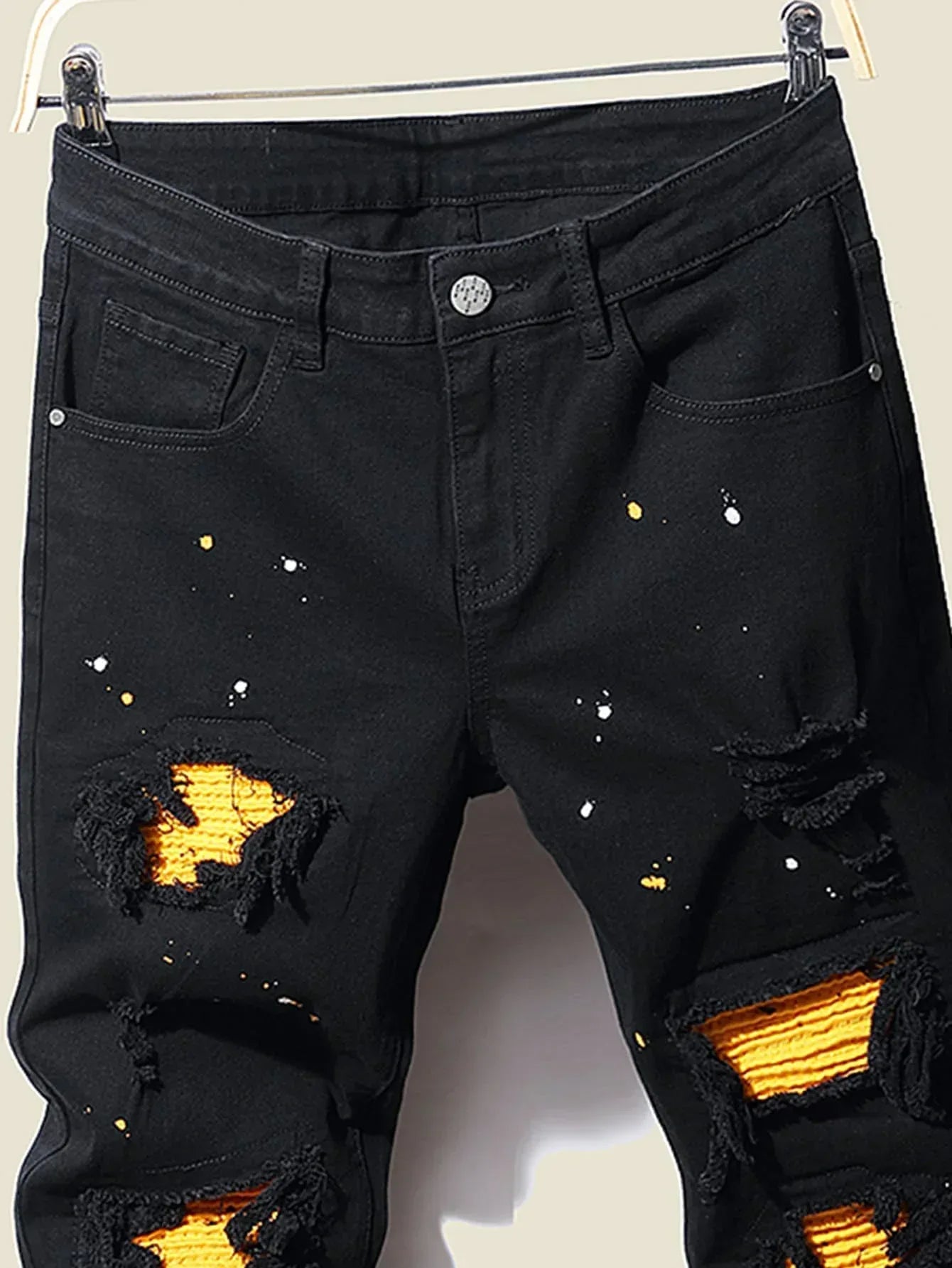 Men's Vintage Wash Ripped Skinny Jeans - ShopHub