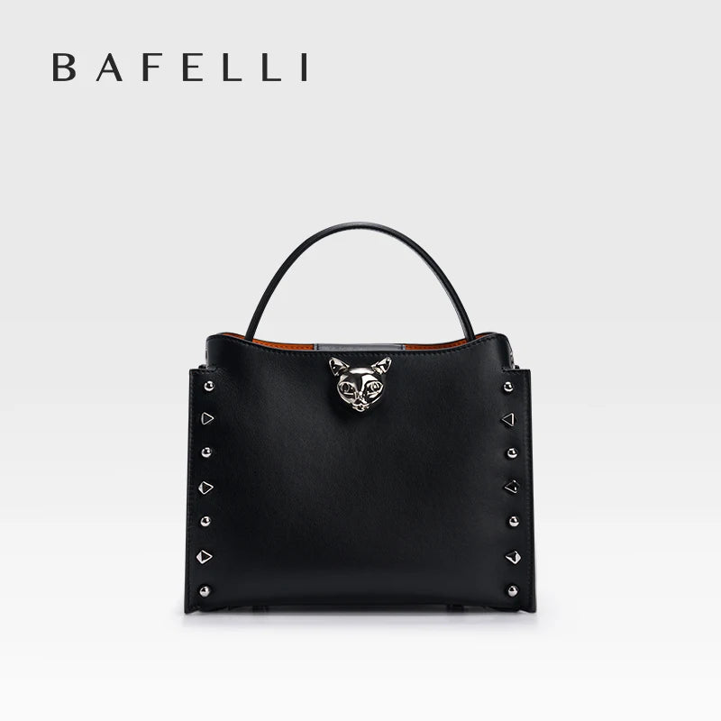 BAFELLI Rivet Cowhide Leather Crossbody Bag