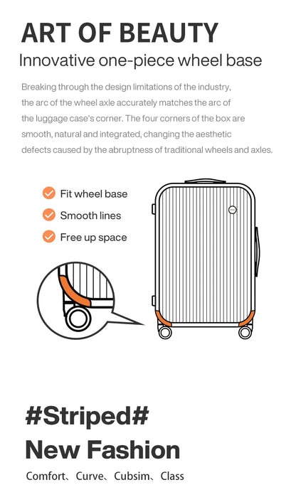 Mixi Striped Travel Luggage 16", 20", 24", and 26"