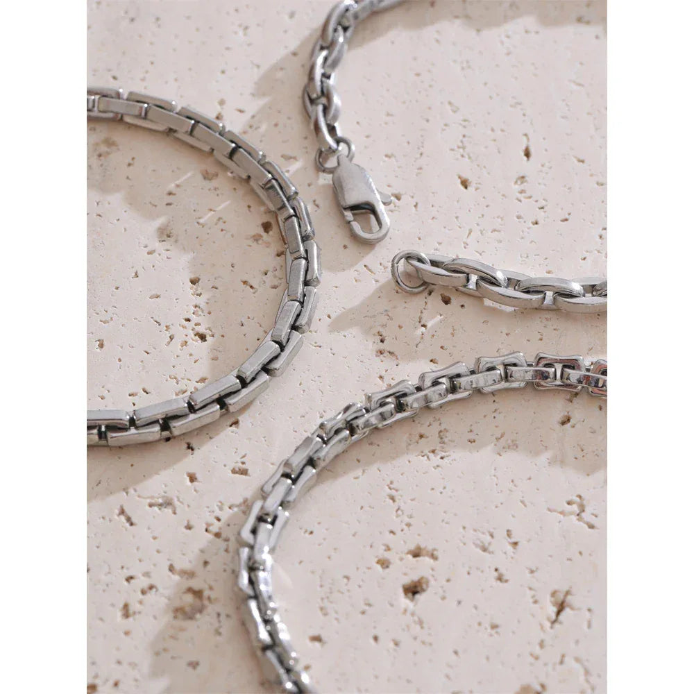 22cm High Quality Stainless Steel Metal Chain Bracelet Bangle - ShopHub