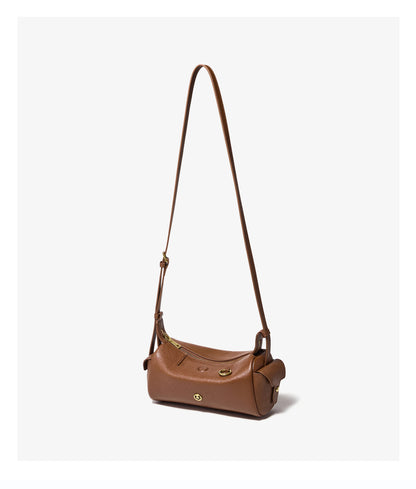 FOXER 2026 New Spring Women's Shoulder Bag Genuine Leather Cylinder Crossbody Bag Lightweight & Durable Bag for Travel & Daily