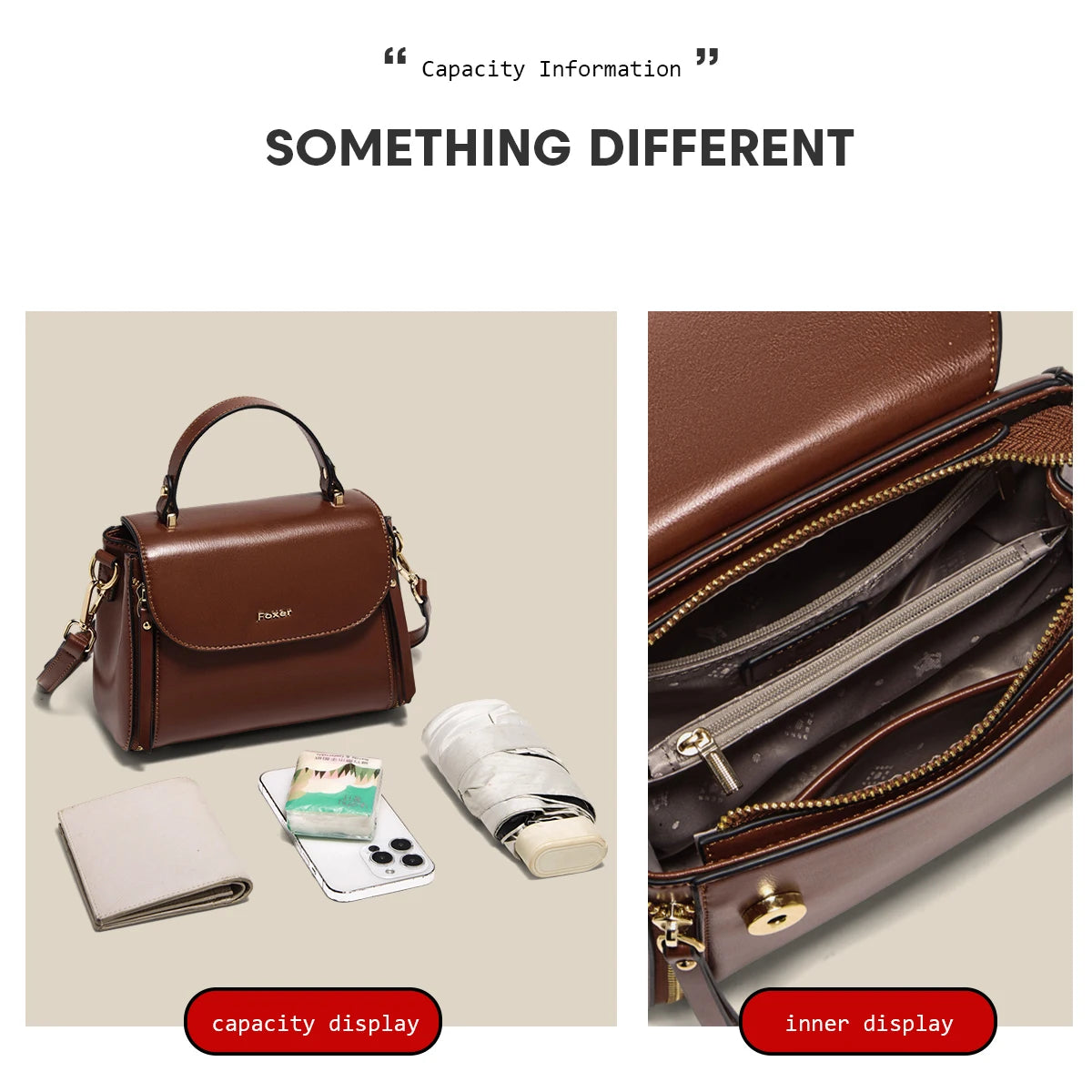 FOXER Brand Retro Women's Handbag