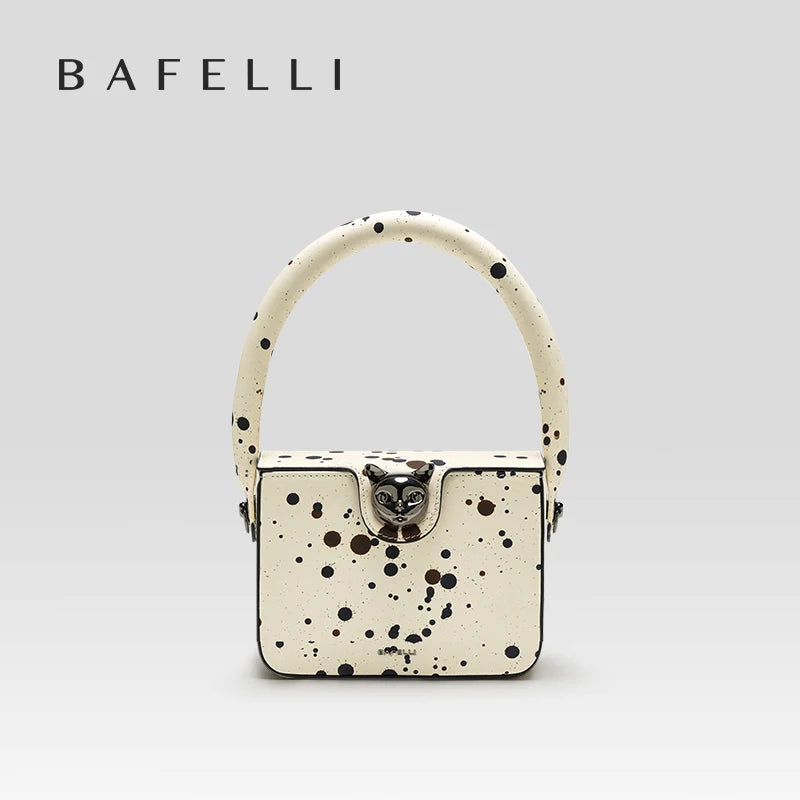 BAFELLI 2026 NEW WOMEN'S HANDBAG BOXY GENUINE LEATHER ORIGINAL DESIGNER LUXURY BRAND CAT SHOULDER FASHION BAGS STYLISH PURSE