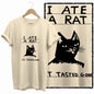 COOLMIND Beige Cat Graphic T-Shirt | Women's Relaxed Fit