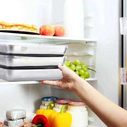 12PC Stainless Steel Food Containers | Leakproof Stackable Meal Prep/Marinating Set - Oven & Freezer Safe Dishwasher