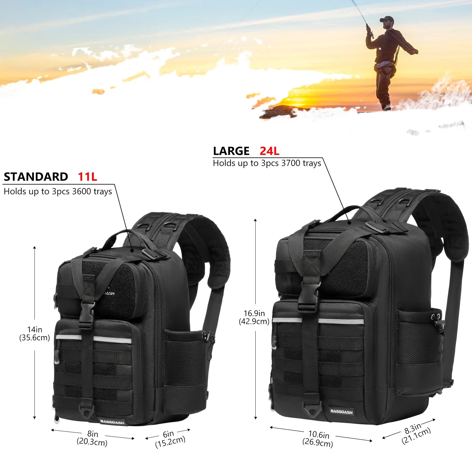 BASSDASH Fishing Backpack Convertible Sling Bag ShopHub