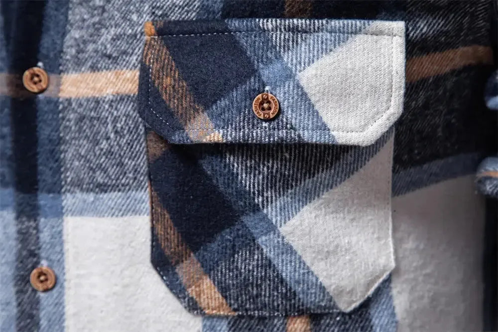 AIOPESON Thicken Plaid Shirts - ShopHub
