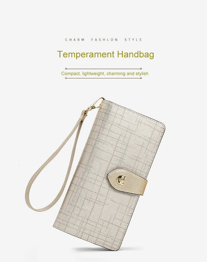 FOXER Split Leather Women's Long Clutch Wallet