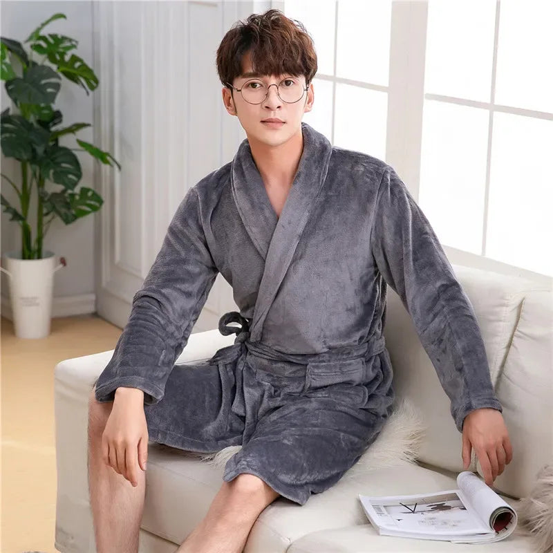Men's Thick Flannel Robes - ShopHub