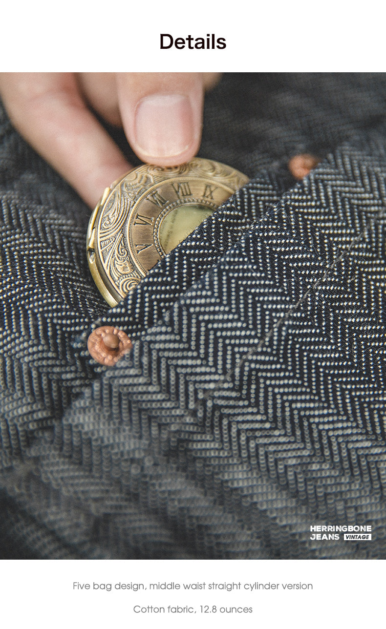 Maden Retro 12.8oz Grey Striped Jeans