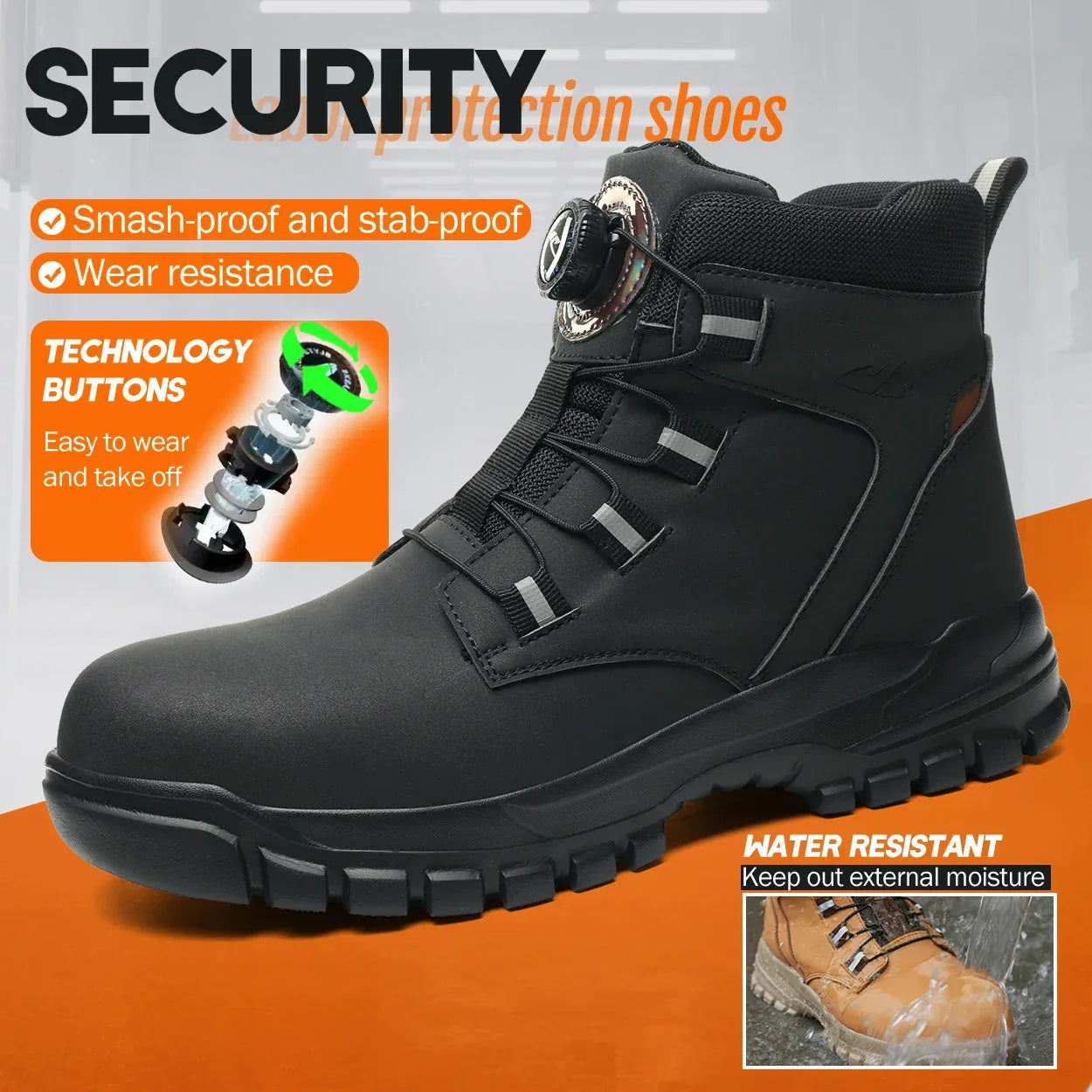 Men's Waterproof Safety Boots - ShopHub