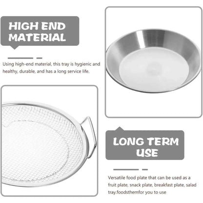 Stainless Steel Oil Filter Tray with Handle, 20cm Strainer Basket for Frying Tempura Barbecue Grilling, Kitchen Cooking Tool