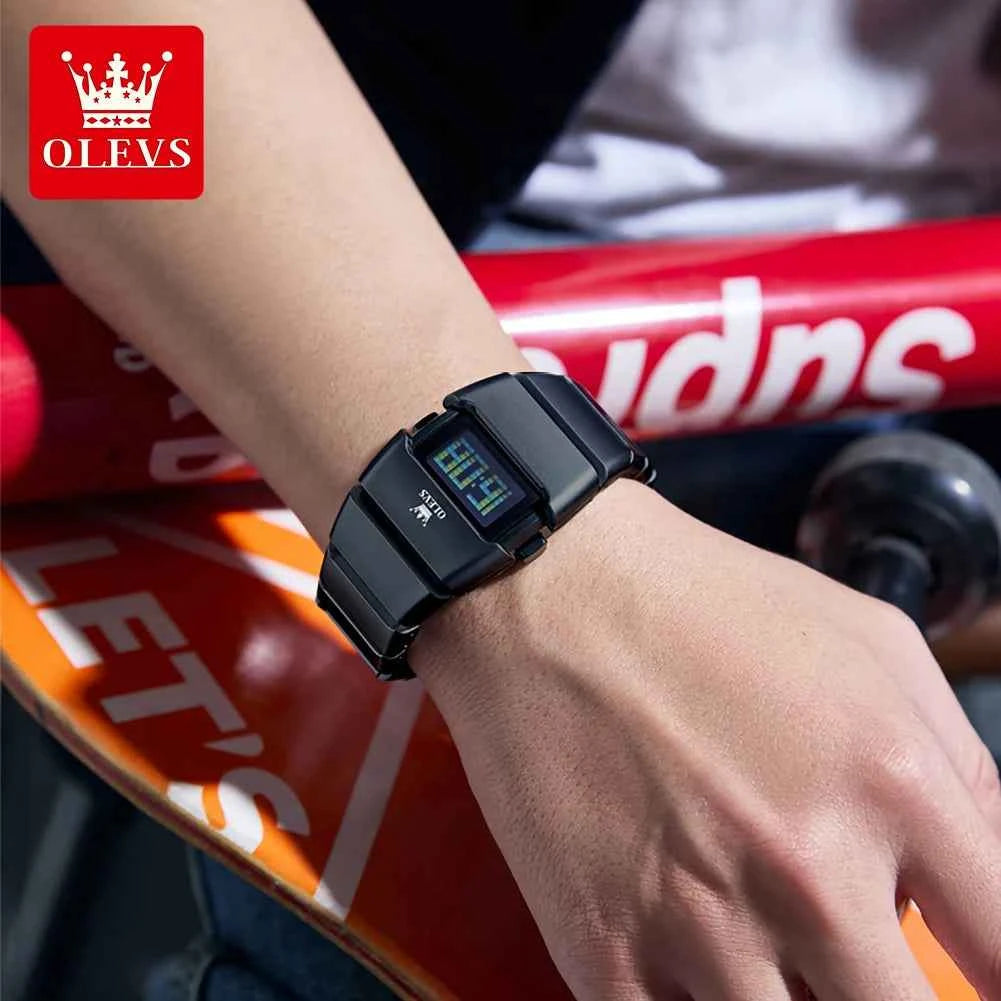OLEVS 1112 Digital Watch - Stylish Classic Original Electronic Movement with LED Night Light, Alarm Clock, and Stopwatch Functions
