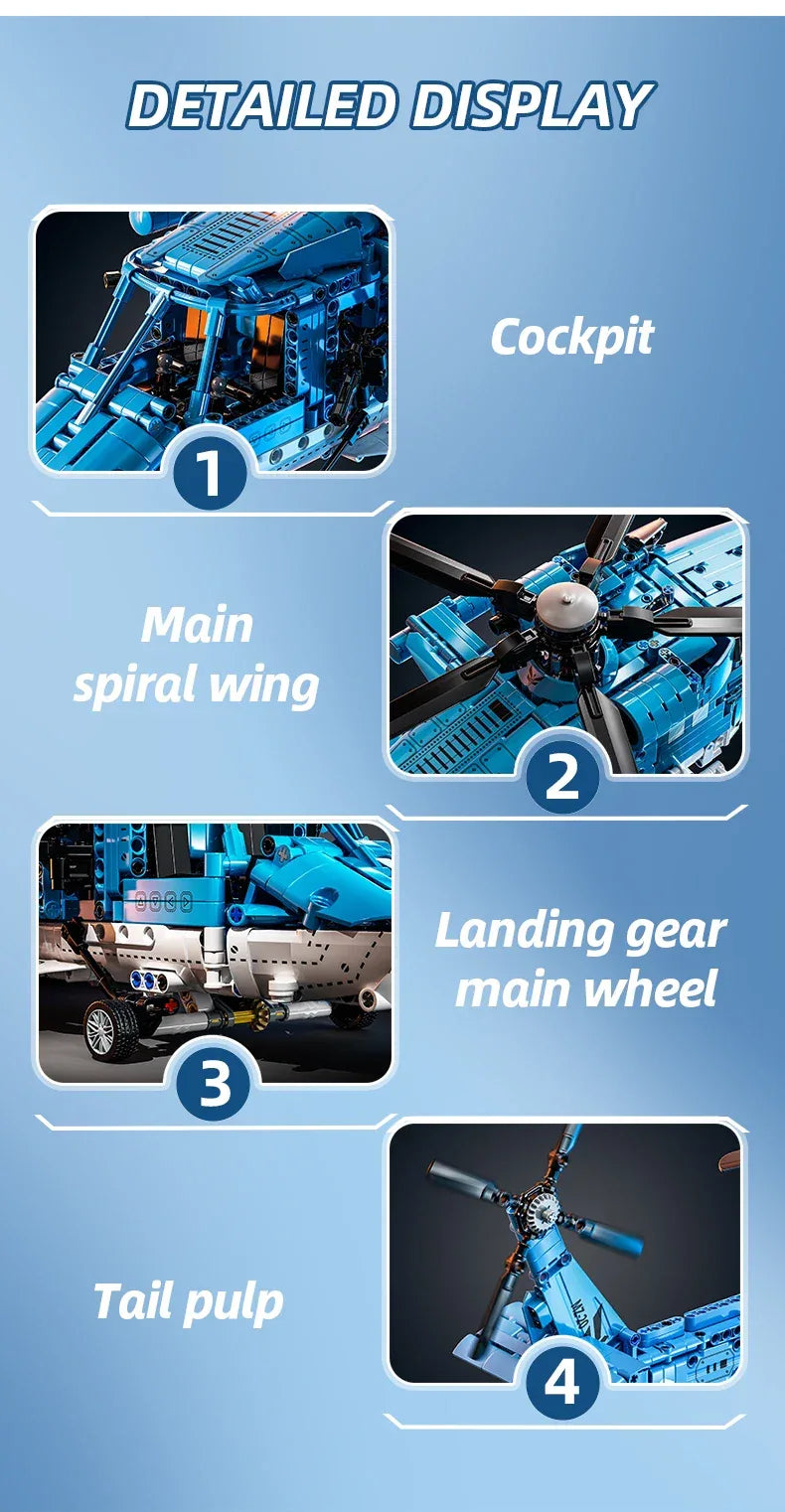 TOYLINX 1711PCS Attack Helicopter Set - ShopHub