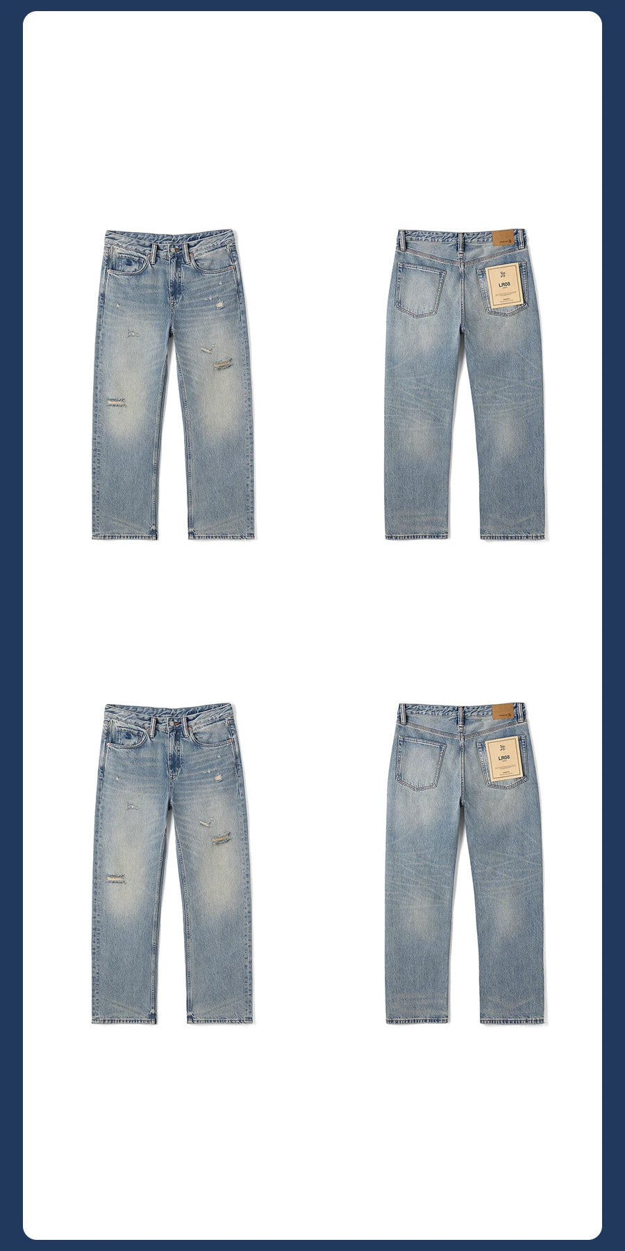 SIMWOOD High Standard 2026 Summer New Loose Relax 14oz Fabric Hole Ripped Jeans Men Vintage Streetwear Fashion Denim Pants