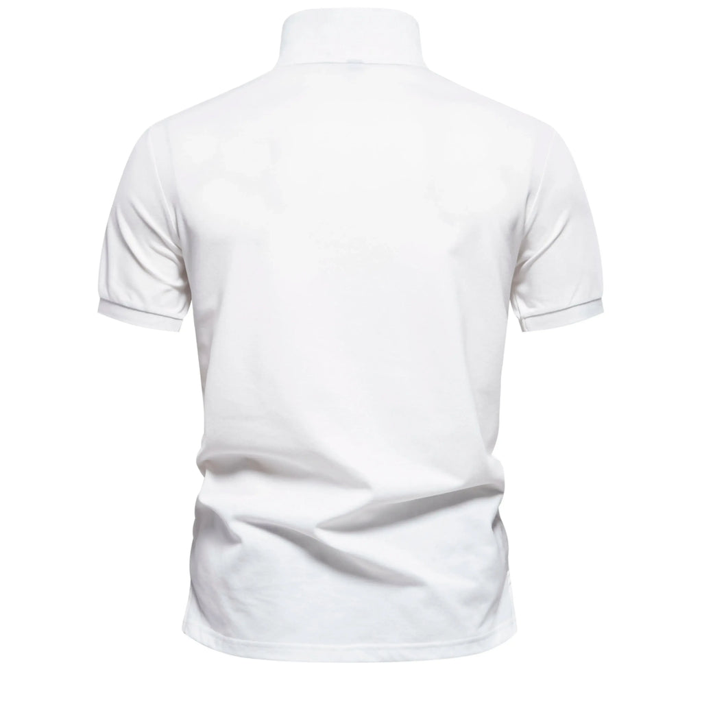 Gradient Printed Cotton Blend Polo Shirts - ShopHub