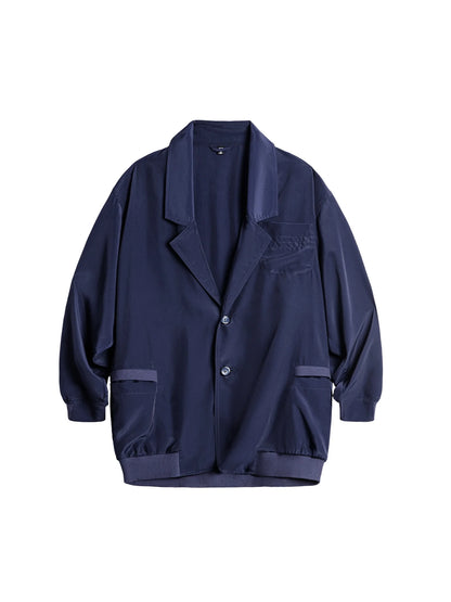 MADEN Dark Blue Lightweight Blazer | Relaxed Smart Casual