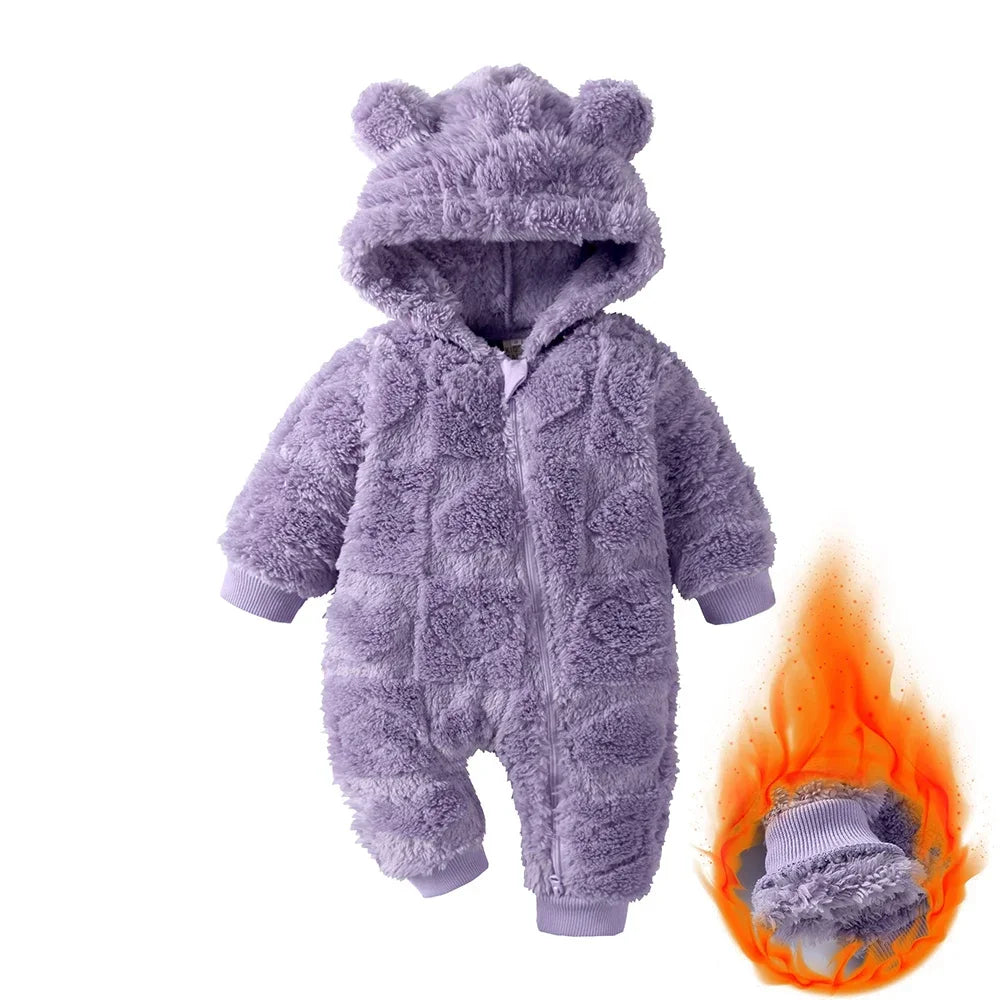 Kids Tales Sweetheart Flannel Hooded Baby Romper