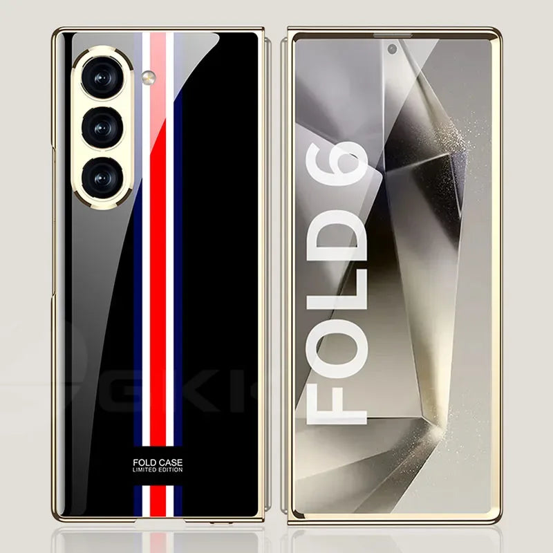 GKK Painted Tempered Glass Case for Samsung Galaxy Z Fold 6 & Galaxy Z Fold 5 Case - ShopHub