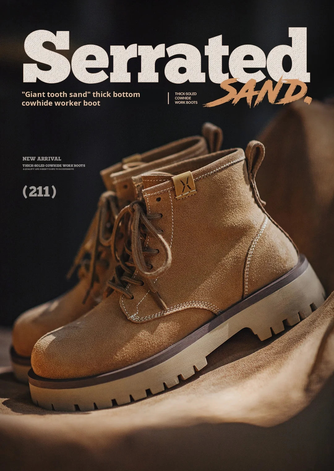 Maden Men's Cow Suede High-Top Boots