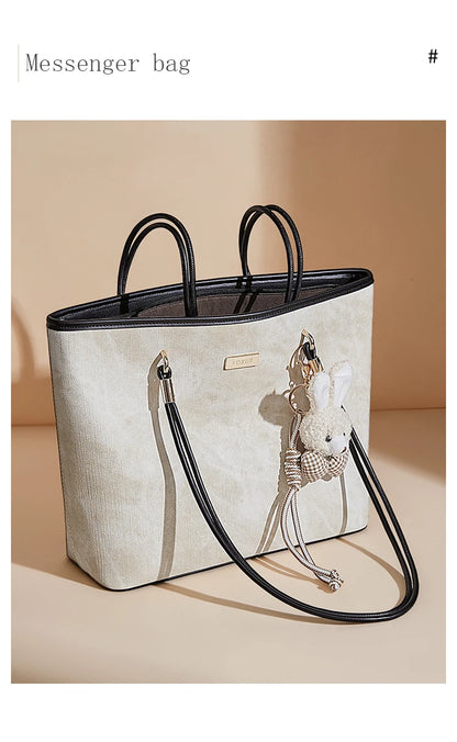 FOXER Designer Women's Tote Bag High Quality PVC Leather Female Handbag Trendy Casual Commuter Shoulder Bag with Pendant