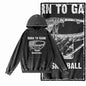 Courtside Basketball Graphic Acid-Washed Black Hoodie