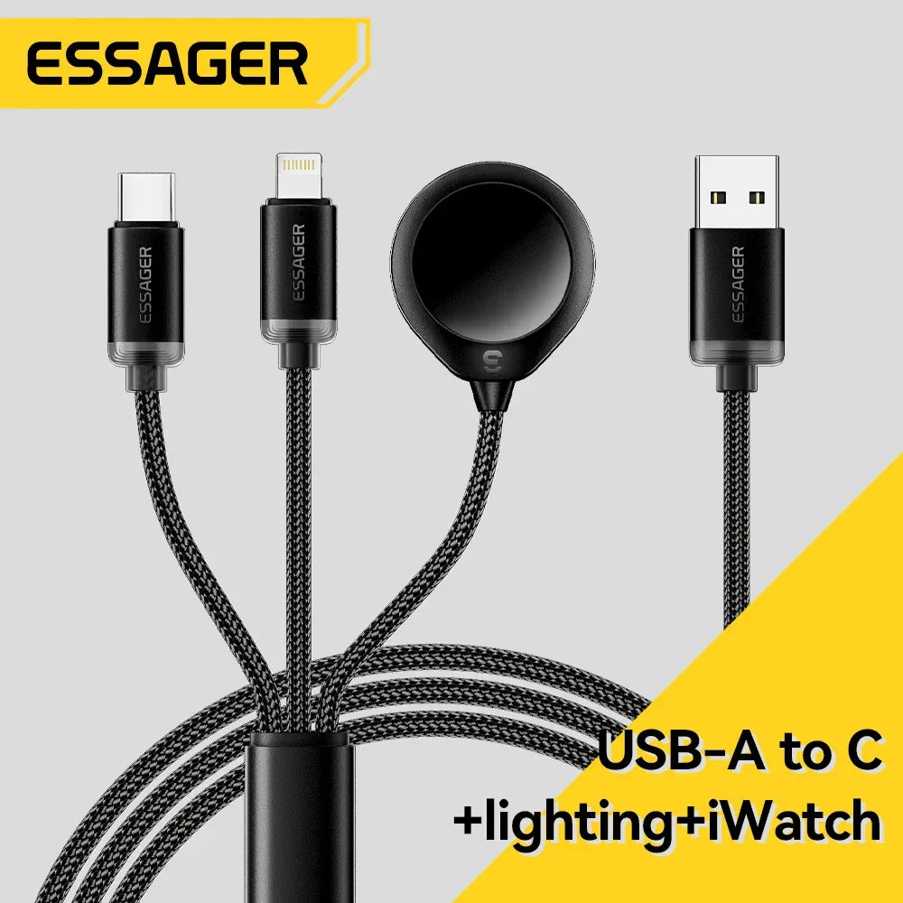 Essager 3 in 1 Multi USB A Charging Cable - ShopHub