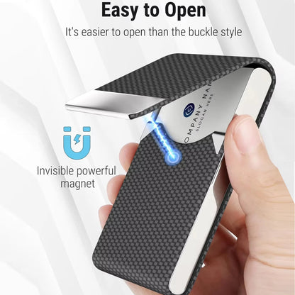 RFID Business Credit Card Holders Luxury Leather Men Wallets Metal Bank Cardholder Case Storage Visit Purses Minimalist Wallet