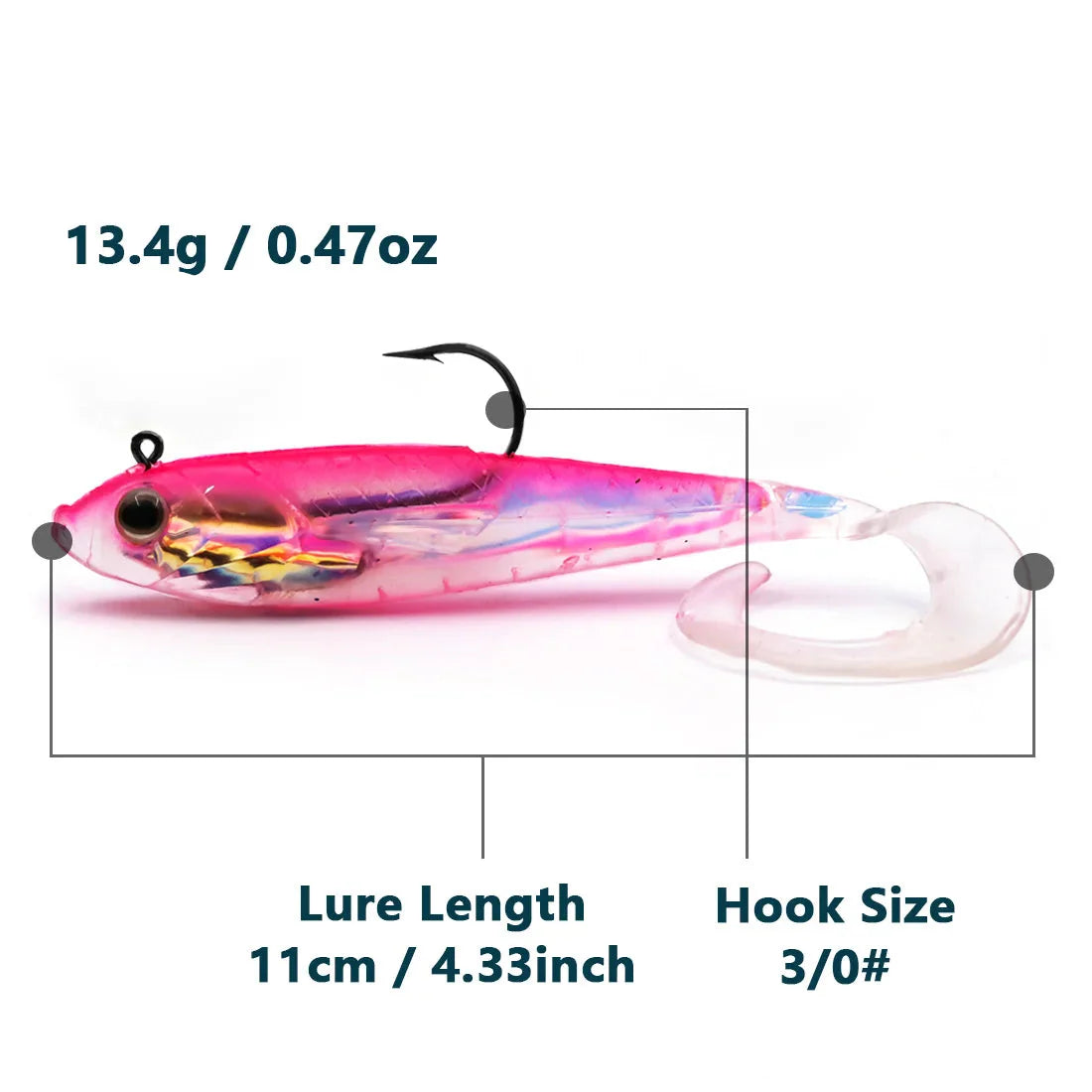 Soft Fishing Lures with Lead Head Jigs – Bass & Trout (Several quantities and colours available) Habicare