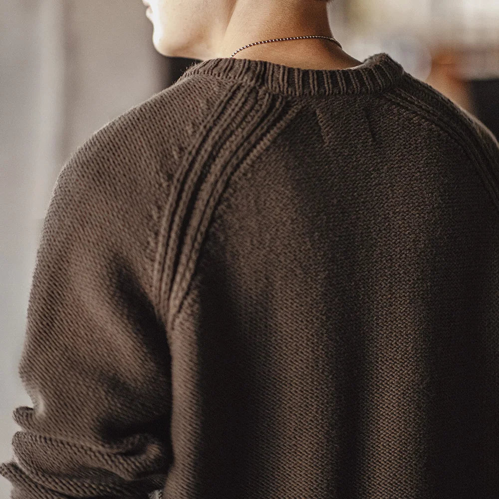 MADEN Brown Heavyweight Crew-Neck Sweater
