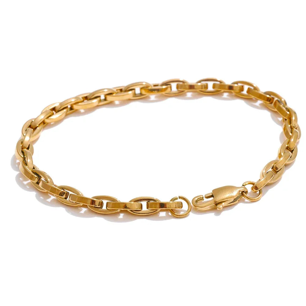 22cm High Quality Stainless Steel Metal Chain Bracelet Bangle - ShopHub