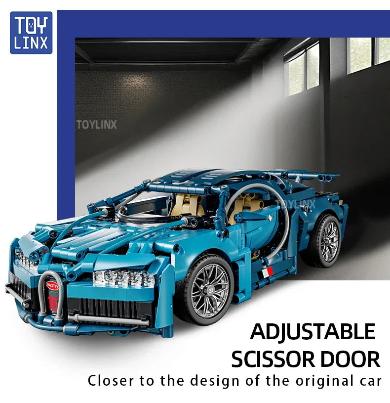 TOYLINX 1:14 Blue Bugatti Car Building Set! - ShopHub