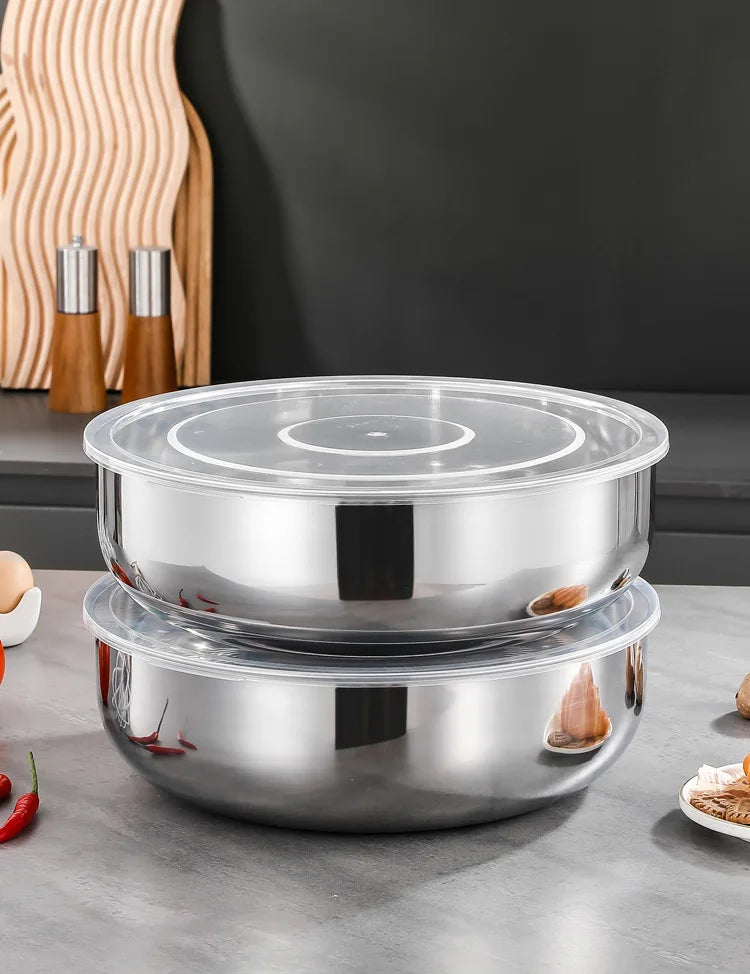 Large Stainless Steel Mixing Bowls - Rust Resistant Kitchen Utensils for Dough, Pasta, Vegetables, and Soups