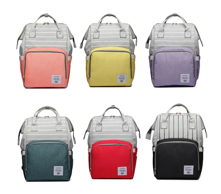 Lequeen Fashion Mummy Maternity Nappy Bag Large Capacity Nappy Bag Travel Backpack Nursing Bag for Baby Care Women's Fashion Bag