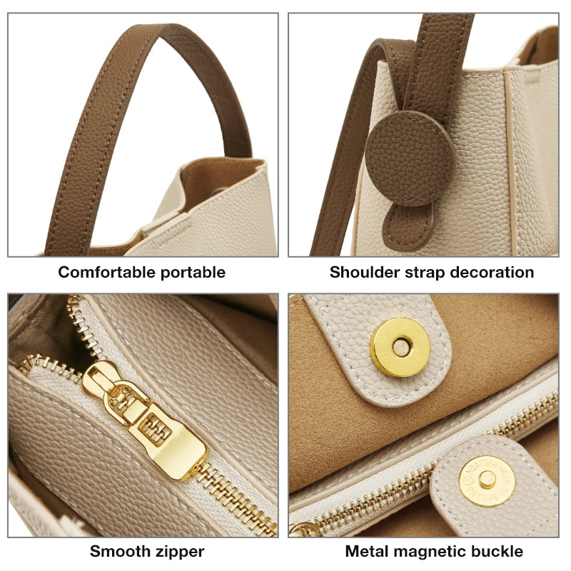 FOXER Split Leather Crossbody Shoulder Bag