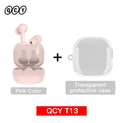 QCY T13 Wireless Earphones with 4 Mic ENC, HD Call, Stereo Sound, Touch Control, Long Standby 40Hrs - ShopHub