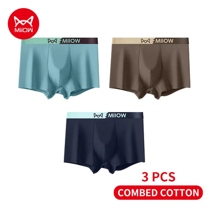 MiiOW Men's Cotton Underwear Set - Cozy Boxer Briefs