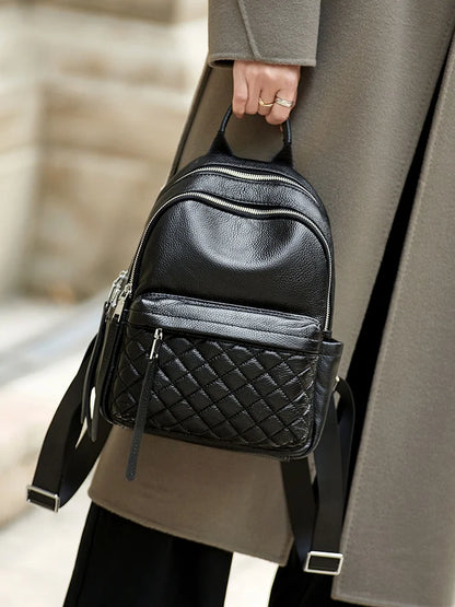 ZOOLER Full Skin 100%Genuine Leather Backpack Black Women's New Fashion Large Travel Bag Designer Business Need #SC1518