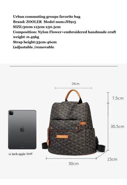 ZOOLER Nylon Embossed Backpack