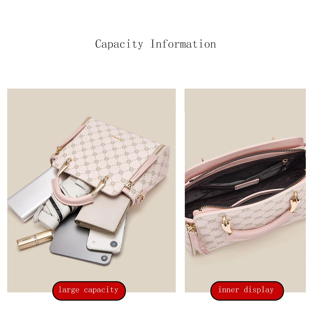 FOXER Vintage Leather Women Handbag Classic Top‑Handle Tote Bag PVC Leather Large Capacity Shoulder Bag Ladies Crossbody Purse