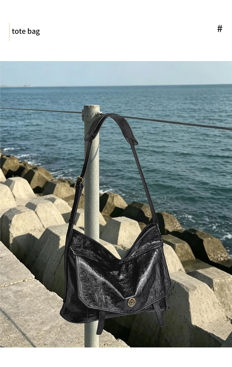 FOXER Genuine Leather Hobo Tote Bag