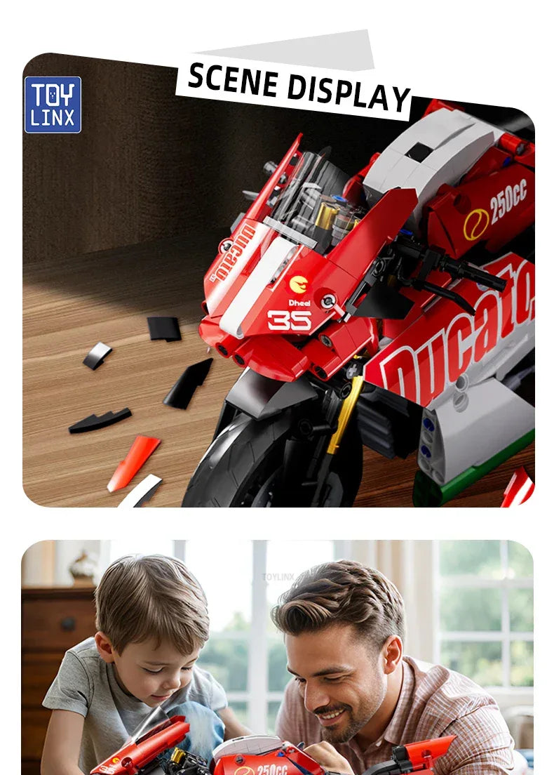 TOYLINX 883 PCS Collectible Motorcycle Display Model - ShopHub