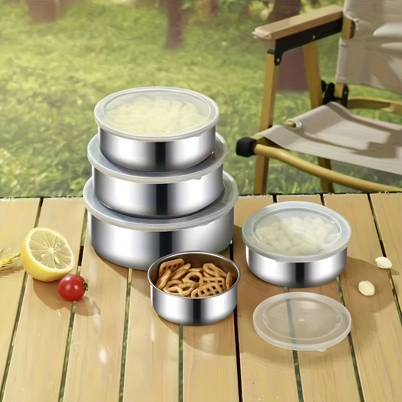 5-Piece Stainless Steel Food Containers Set