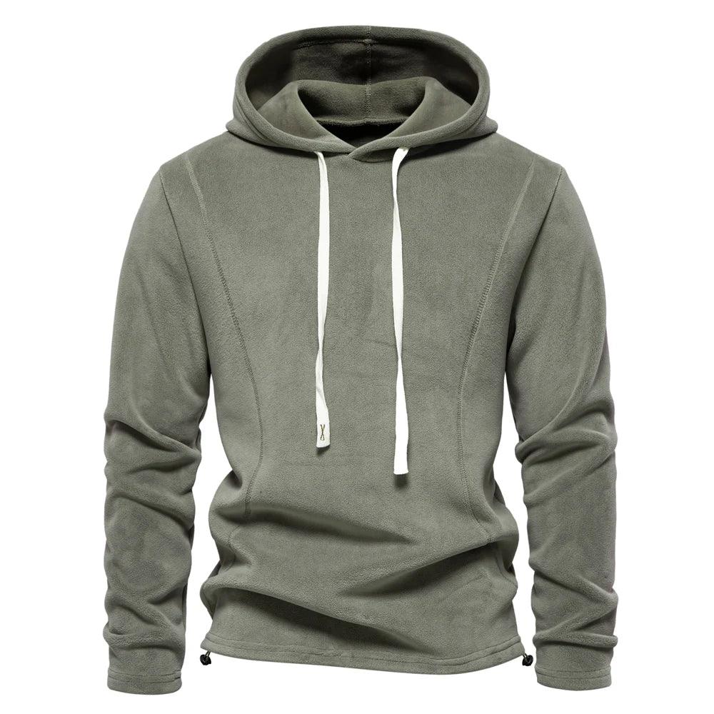 AIOPESON Solid Fleece Hoody - ShopHub
