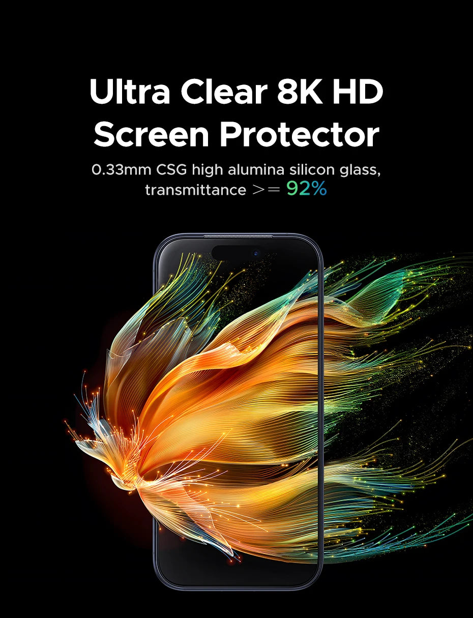 UGREEN Automatic Dust-free Screen Protector for iPhone 17 Pro Max, 16 Pro & More—2 Pack