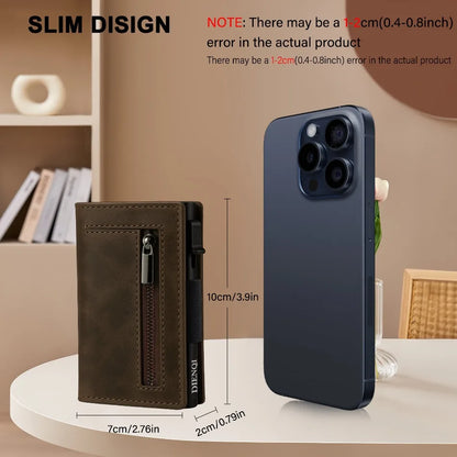 Pop Up Business Card Holder Holder Men's Wallet Magnetic Rfid Slim Thin Wallets Bank Credit Cardholder Case Tarjetero Metalico